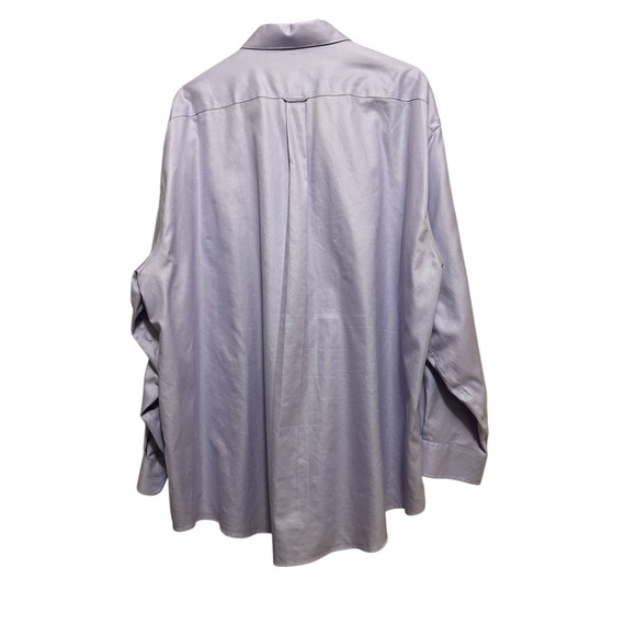 Pronto Uomo Tall Men Dress Shirt Lavender Solid Long Sleeve ButtonFront 20 36/37 - Picture 5 of 5